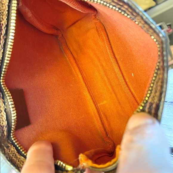 Louis Vuitton Damier Ebene cosmetic Trousse pouch Crossbody bag charm keychain - Picture 12 of 16